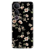 Vivo V50 Lite Kılıf Boutique Baskılı Resimli Siyah Fon Çiçek Pcode -045