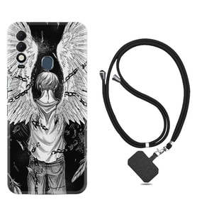 Tecno Spark 8T Kılıf Resimli Boyun Askılı İpli Desenli Silikon Series Angel 1883