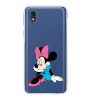 Samsung Galaxy A01 Core  Kamera Korumalı Kapak Minnie Mouse Tasarımlı  Şeffaf Kılıf
