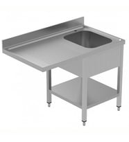 Electrolux Professional Tezgahaltı Bulaşık Makinesi Tezgahı, 1 Evye (500x500 Mm) & Sol Tarafta Süzdürme, Taban Raflı - 1200 Mm, Plus GLR1SSPELS