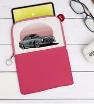 BK Gift Klasik Araç Tasarımlı Taşınabilir Koruyucu Tablet Kılıfı & Organizer Çanta - Pembe-9