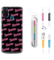 Samsung M21 M22 M23 M30 M31S M32 Kılıf Kablo Koruma Spiral Silikon Barbie 1404