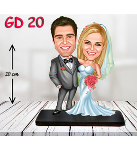 Kişiye Özel Ahşap Biblo - Gelin Damat Biblo ( 3D Biblo )