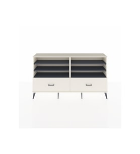 Arges Konsol 6 Raflı 2 Çekmeceli  176x30x99 Aytaşı-Antrasit/Aytaşı