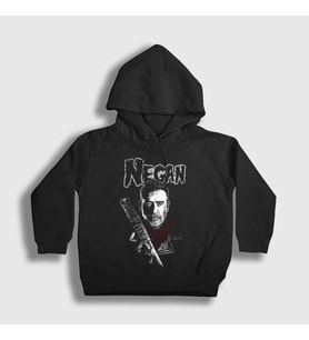 Presmono Unisex Çocuk Siyah Negan Smith The Walking Dead Kapüşonlu Sweatshirt 390398tt