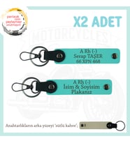 Motor Plakan, İsmin Anahtarlığında! İsim Plaka, A Rh (-) Kan Grubu Yazılı x2 Anahtarlık, Turkuaz-SK
