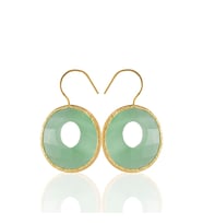 Kadir Jewellery 22 Ayar Altın Kaplama Kadın Taşlı Küpe -El İşçiliği Ve Hipoalerjenik Küpe