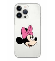 Apple iPhone 13 Pro Uyumlu Kamera Korumalı Tıpalı Kapak Minnie Mouse TasarımlıŞeffaf Kılıf