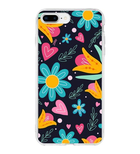 PrintiFy Apple  iPhone 8 Plus ile Uyumlu 1mm Slim Fit Retro Renkler 1 Baskılı Şeffaf  Kılıf