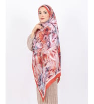 Luissa Bambu Kraş Şal Pastel Desen Kiremit