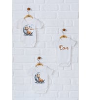 Pia Baby Premium %100 Pamuk İsme Özel Organik Baskılı Üçlü Set Çıtçıtlı Bebek Body Zıbın Modelleri 5032-18 (Ekru)