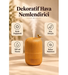 Ahşap Kuşlu Hava Nemlendirici (Kamel)