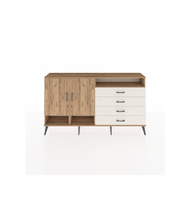 Arges Konsol 5 Raflı 4 Çekmeceli 2 Kapaklı 176x30x99 Çam-Çam/Aytaşı