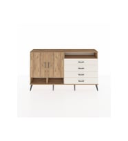 Arges Konsol 5 Raflı 4 Çekmeceli 2 Kapaklı 176x30x99 Çam-Çam/Aytaşı