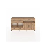 Arges Konsol 4 Raflı 5 Çekmeceli 2 Kapaklı 176x30x99 Çam-Çam