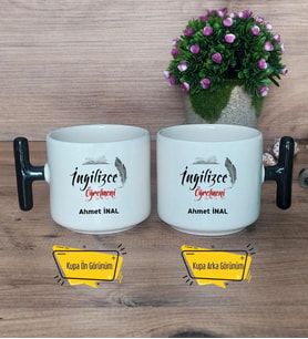İngilizce Öğretmeni Kupa Bardak T Siyah Kulplu Öğretmenler Günü İngilizce Öğretmenine Hediye