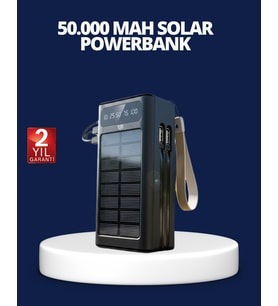 Güneş Panelli Powerbank LED Işıklı Taşınabilir Şarj Cihazı