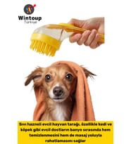 Ergonomik Kedi Köpek Banyo Temizlik Masaj Etkili Zararsız Silikon Sıvı Hazneli Evcil Hayvan Tarağı