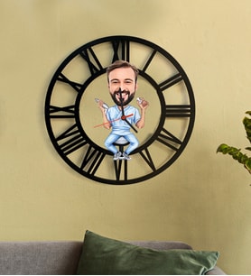 Kişiye Özel Dişçi Karikatür 3D Ahşap Mdf Duvar Saati 86