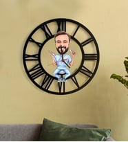 Kişiye Özel Dişçi Karikatür 3D Ahşap Mdf Duvar Saati 86