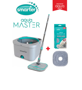 SMARTER AQUA MASTER TEMİZLİK SETİ + YEDEK MOP TEMİZ & KİRLİ SUYU AYIRMA ÖZELLİĞİ OTOMATİK TEMİZLİK SETİ MOP PASPAS