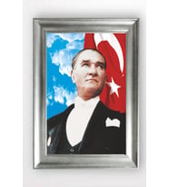 Gümüş Çerçeveli Atatürk Tablo cv1234