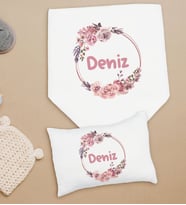 BK Kids Kişiye Özel İsimli Bebek Battaniye ve Yastık Hediye Seti, Yeni Doğan Bebek Hediyesi, Bebek Uyku Seti-21