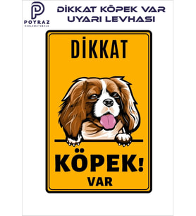 Sevimli Köpek King Charles Cavalier Dikkat Köpek Var Levha (20x13 cm)
