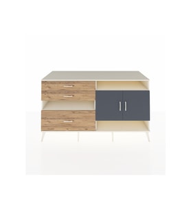 Kronos Konsol 4 Raflı 3 Çekmeceli 2 Kapaklı 176x59x99 Aytaşı-Antrasit/Çam