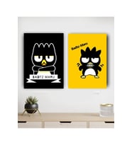 Badtz Maru Kuromi Kapı Süsü Duvar Dekorasyon baskı Tablo MDF Konsept Dekor Tablo set 2'li (19x28 cm)