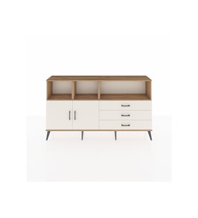 Arges Konsol 5 Raflı 3 Çekmeceli 2 Kapaklı 176x30x99 Çam-Aytaşı