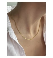 Italyan Gold Model Yassı Snake Yılan Kolye 316 L Çelik Erkek Kadın Zincir