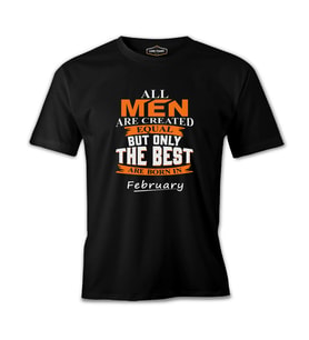 Best are Born in February II Siyah Erkek Tshirt
