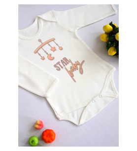 Unısex Bebek Star Baby Baskılı Body Zıbın