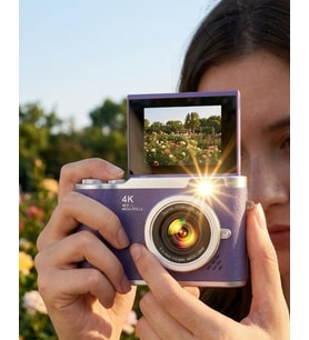 Flip Ekranlı Dijital Kamera 4K Video 48 MP Güzelleştirme Modu
