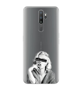 Oppo A5 2020 / A9 2020 Uyumlu Marilyn Monroe Desenli Şeffaf Telefon Kılıfı