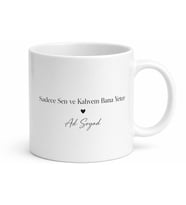 Sadece Sen ve Kahvem Bana Yeter Yazılı Minimalist Kupa Bardak Hediye