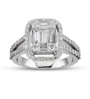 0.85 Ct Baget Pırlanta Yüzük B16 (Çok Renkli)