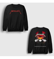 Presmono Unisex Siyah Master Of Puppets V2 Metallica Sırt Baskılı Sweatshirt 517248tt