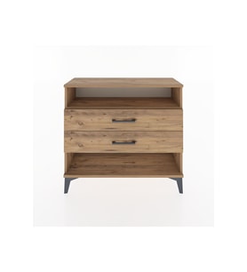 Arges Şifonyer Tek Raflı 2 Çekmeceli 88x30x80 Çam-Çam