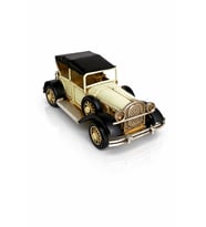 Dekoratif Metal Minik Araba – Retro Nostaljik Klasik Araba Masa & Raf Dekoru (Siyah - Beyaz)