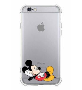 Apple iPhone 6S Uyumlu Köşe Korumalı Antişok  Kapak Mickey Mouse Tasarımlı Şeffaf  Kılıf