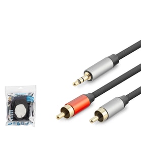 3.5 Mm To 2 Rca Ses Kablosu 10 M - Siyah HDX1076