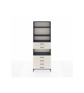 Arges Dolap 4 Raflı 6 Çekmeceli 88x30x243 Antrasit-Aytaşı