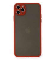 iPhone 11 Pro Max Kılıf Montreal Silikon Kapak - Kırmızı