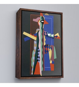 Çerçeveli Georges Valmier - Soyut Sanat Tablosu (Kahverengi)