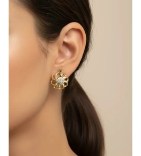 Xuping Gold Taşlı Çiçek Küpe - 25-xpkp274