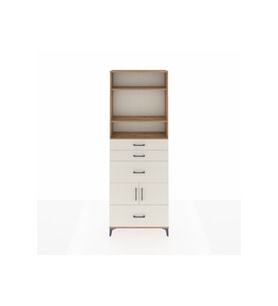 Arges Dolap 4 Raflı 4 Çekmeceli 2 Kapaklı 88x30x243 Çam-Aytaşı