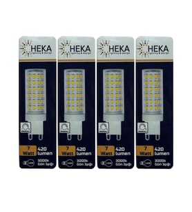 (4 Adet) Heka 7W (49W) 3000K (Gün Işığı) G9 Duylu Dim Edilebilir Led Kapsül Ampul