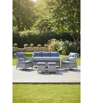 Galvaniz Gövdeli 3+1+1+2puf+masa Rattan Bahçe Balkon Mobilyası, 7 Kişilik Bahçe Takımı